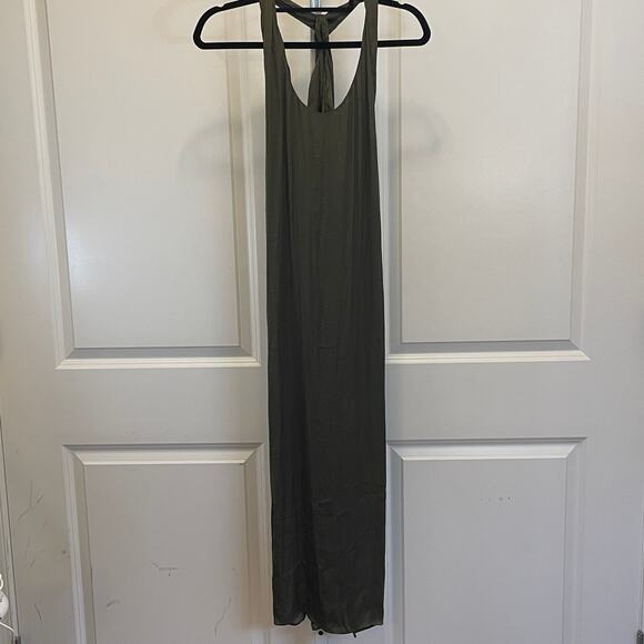 Zara Racerback Maxi Dress - Women Size M - Olive Green - Picture 1 of 7